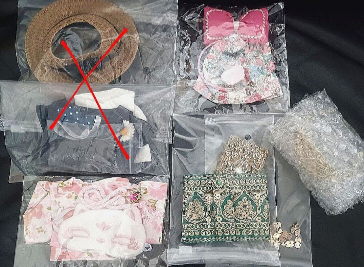 labubu衣服一至三代(小豬便服，粉紅和服，綠色泰服)